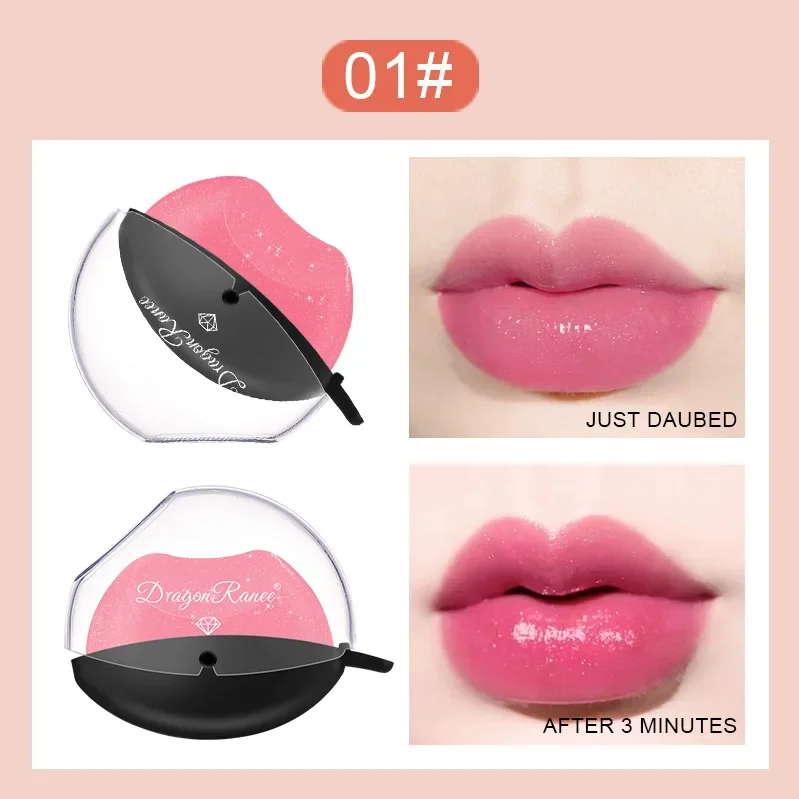 12 cores pessoas preguiçosas em forma de lábio perolado glitter batom hidratante copo antiaderente beleza batom mudança de cor compõem