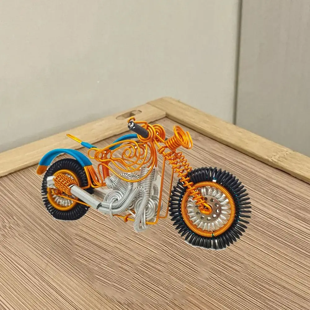 

Aluminum Wire Woven Motorcycle Sculpture Handmad Collectible Aluminum Wire Motorbike Model Statue Cartoon Motorcycle DIY Toys