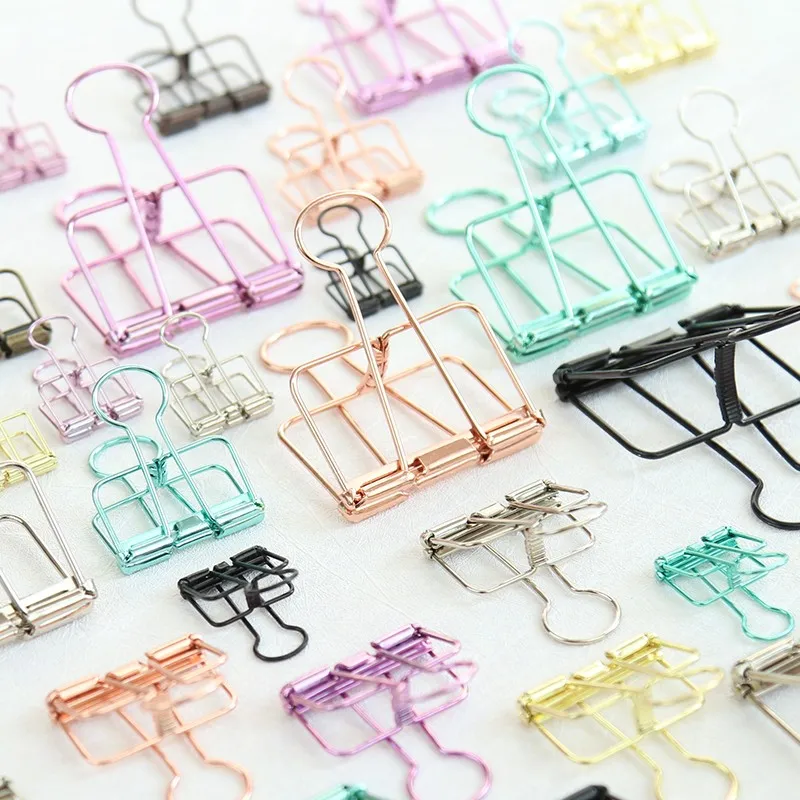 8 Colors Binder Clips Medium Metal Binder Clips Multicolor Paper Binder Clips Stainless Steel Paper Clamp For Office School Home