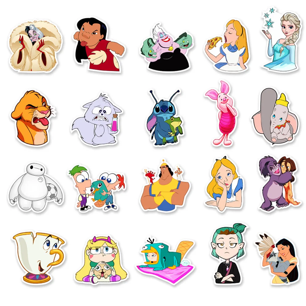 10/30/50pcs Disney Classic Mix Cartoon Anime Stickers Decals Kids Toy DIY Laptop Guitar Phone Luggage Car Cute Graffiti Sticker