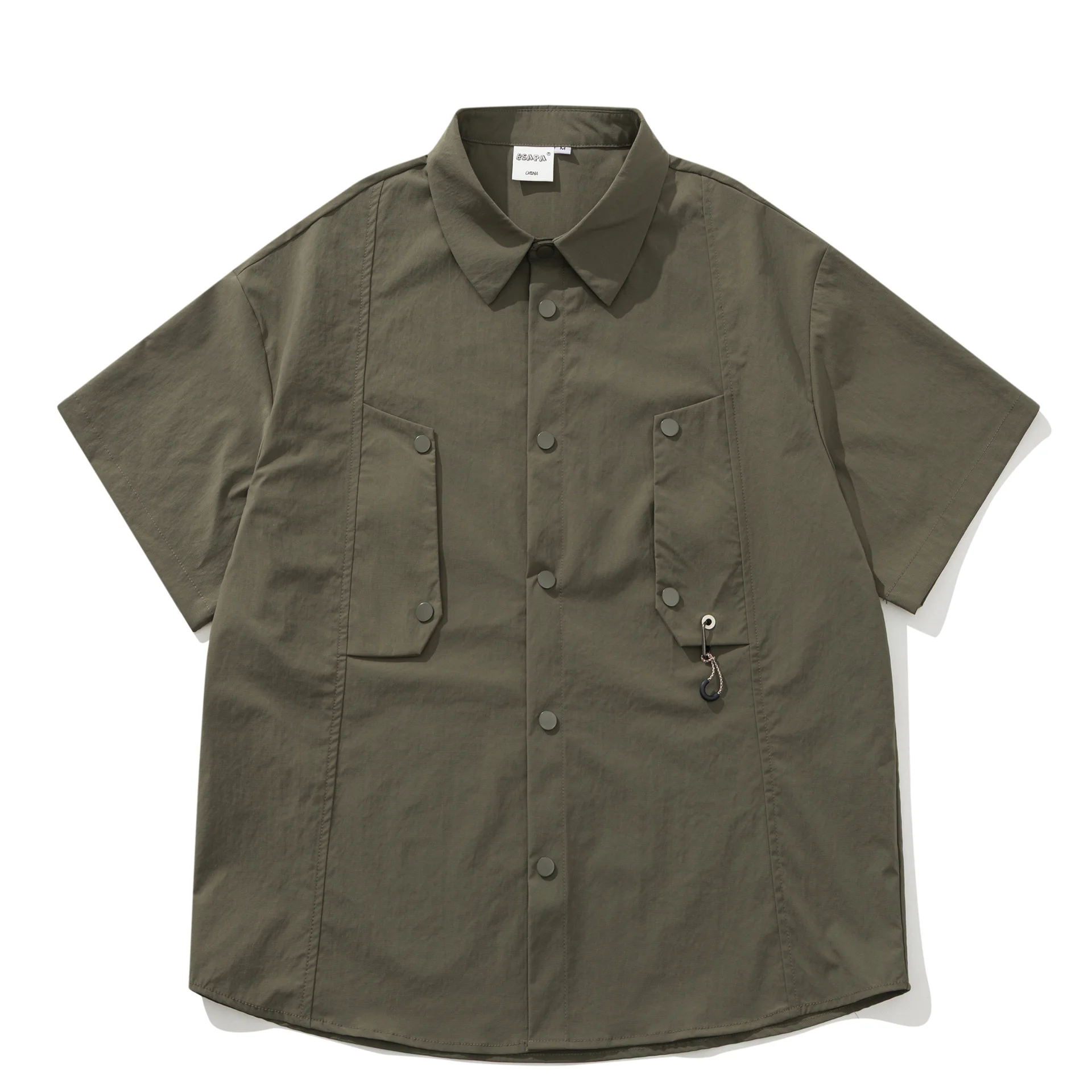 

Summer Outdoor Hiking Quick Dry Shirt Men Japanese Streetwear Fashion Loose Casual Short Sleeve Cargo Shirt Cityboy Blouses Tops