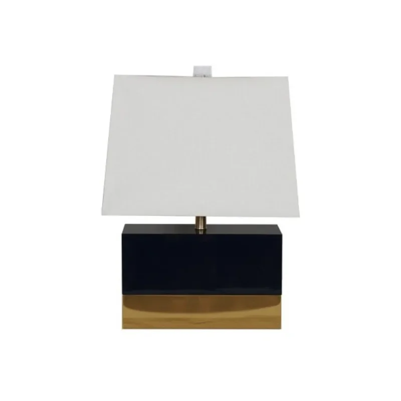 Modern light luxury titanium high-light bedside table lamp soft decoration design villa model room hotel light luxury bedroom ta