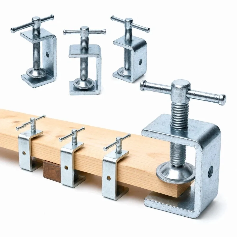 Sliding Rod Type C-clamp Zinc Plating 41-131mm Opening Square Clamp Sturdy Adjustable Fixed Holder Clip Hardware Fasteners