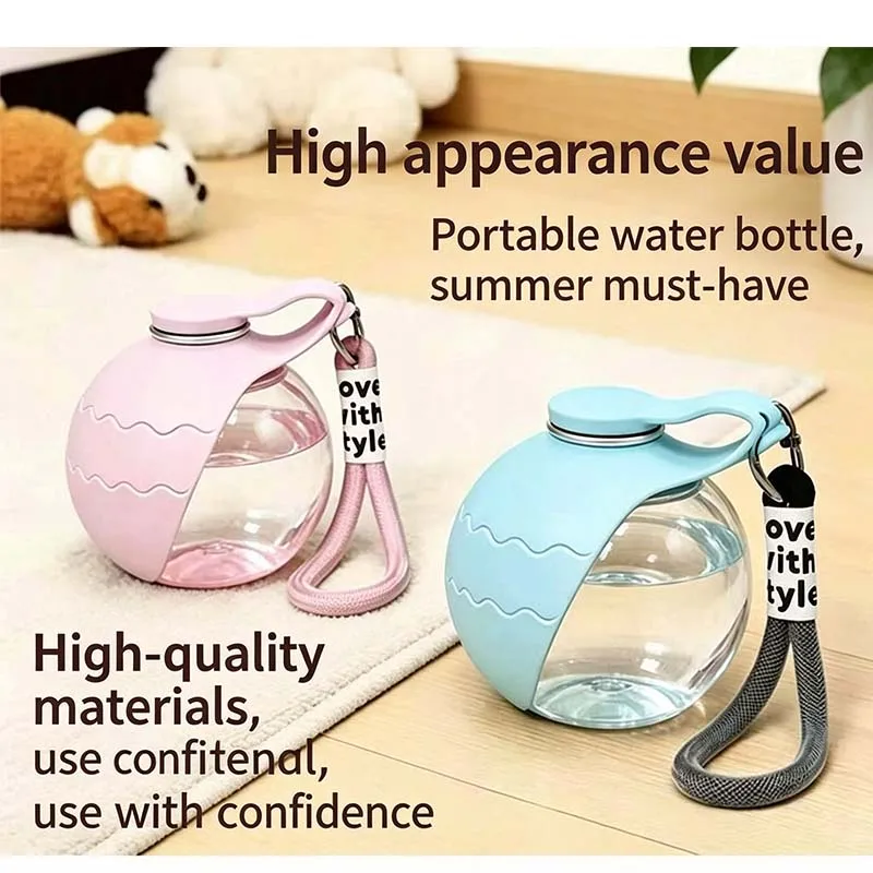 Pet Travel Water Cup Spherical Outlet Design Water Dispenser for Dogs Cats No Leak Foldable Portable Walking Drinking Feeder