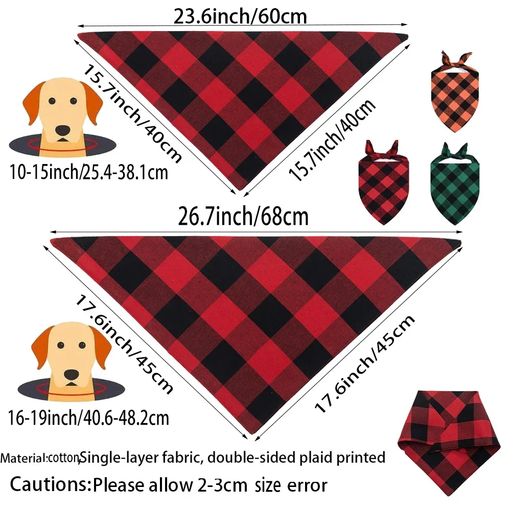 Merry Christmas Printing Xmas Dog Bandanas Classic Triangle Xmas Pet Scarf Bibs Kerchief Gifts Pet Holiday Decoration Dog Bib