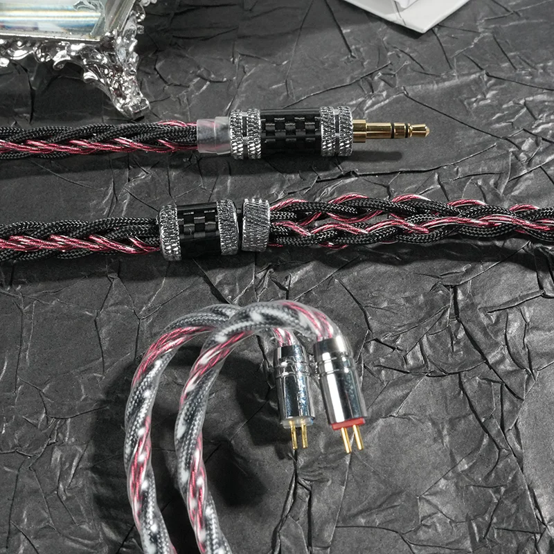 XINHS R19 Chiying 7N Einkristall-Kupfer-Kopfhörer-Ersatzkabel Rot Schwarz Multi-Stecker, für 0,78 mm 2PIN/MMCX/IE900 – Detail 4