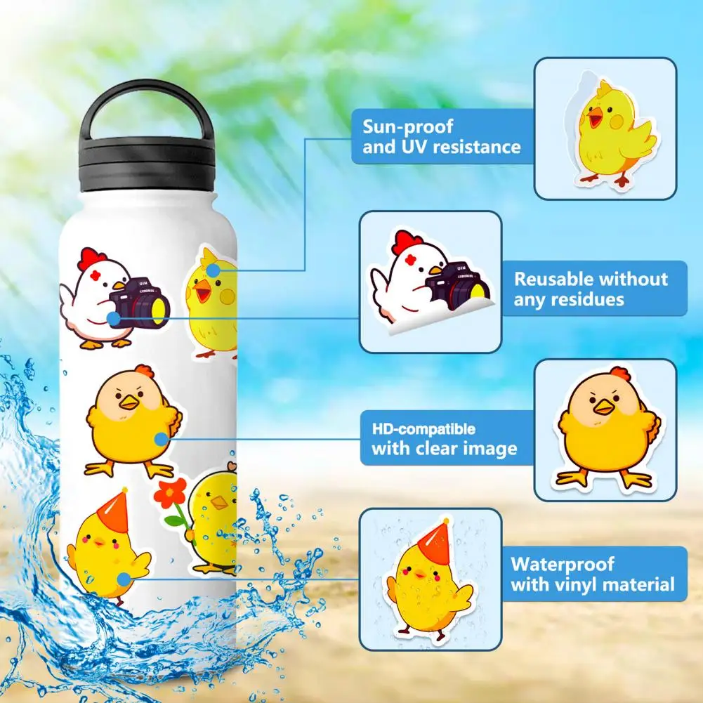 Scrapbook Stickers Easter Chick Stickers Waterproof Vinyl Art Decals for Water Bottles Scrapbook Skateboard Laptops for Easter