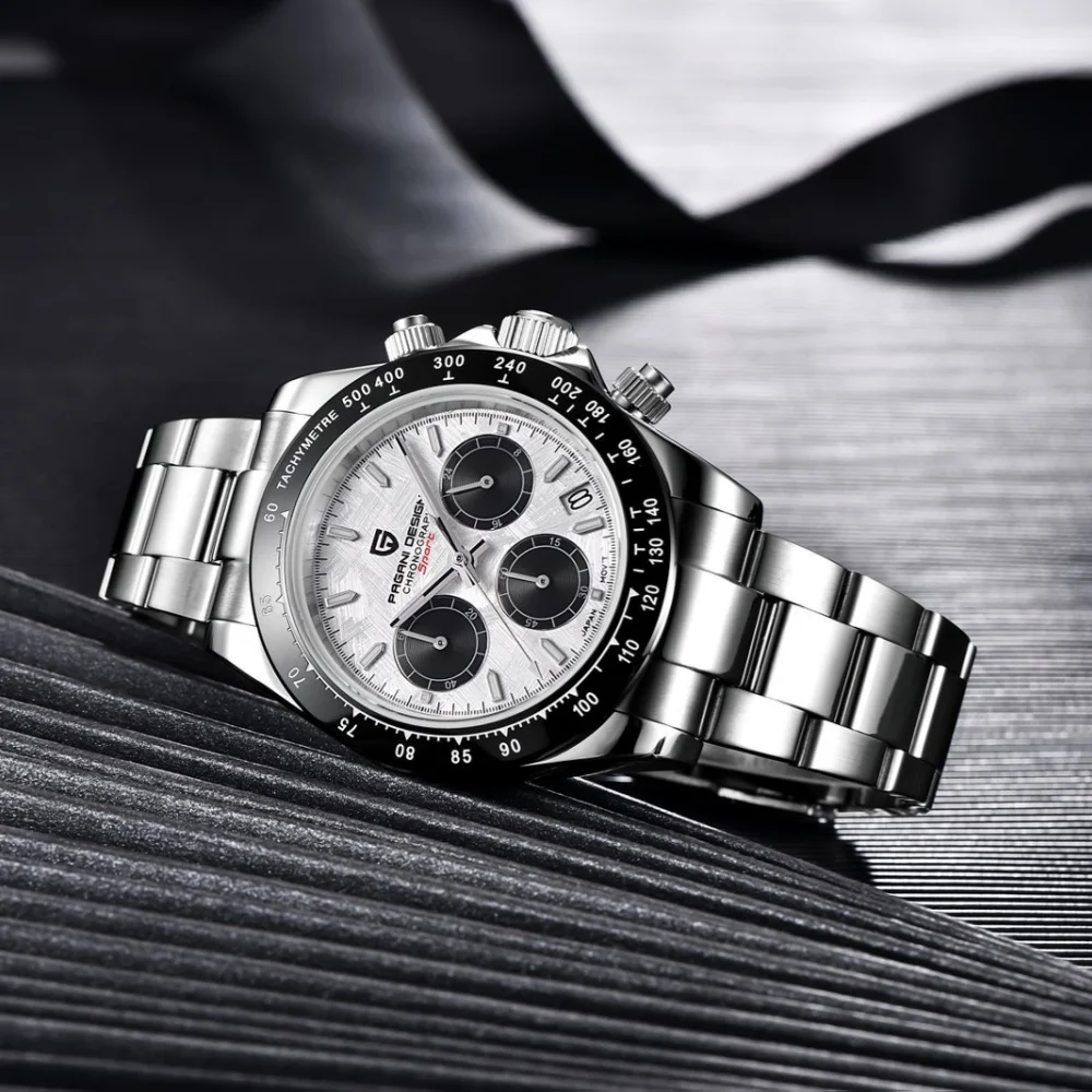 Original New PAGANI DESIGN PD-1664 / PD-1644 Japan VK63 Movt Quartz Wristwatches Sapphire Waterproof Chronograph Reloj Hombre