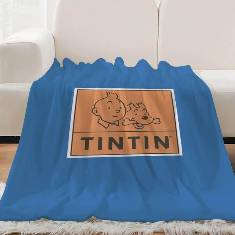 Custom Blanket H-Tintins Warm Winter Blankets Microfiber Bedding King Size Blanket Fluffy Soft Blankets Knee Bed Fleece Nap