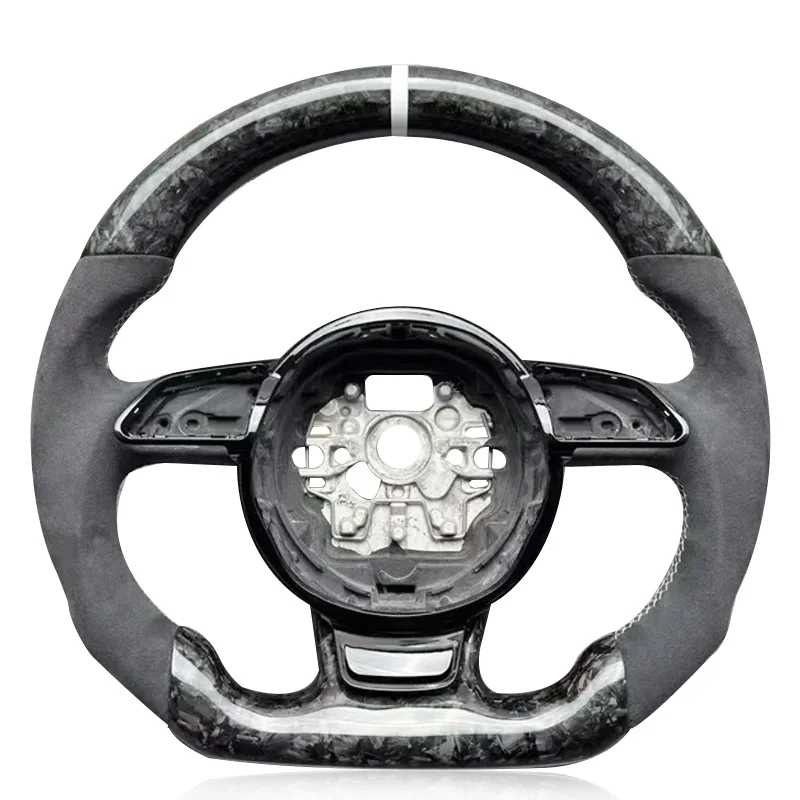 Suitable for Audi A1 A6 2012~2018/A7 2011~2018/A8 2013~2018/S6 2013~2018/Carbon fiber flat bottomed steering wheel