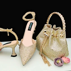 New Arrival Fashion Style buty ze spiczastym noskiem torba miękka rączka torba Anklet Design średni obcas obuwie damskie nadaje się na wesele
