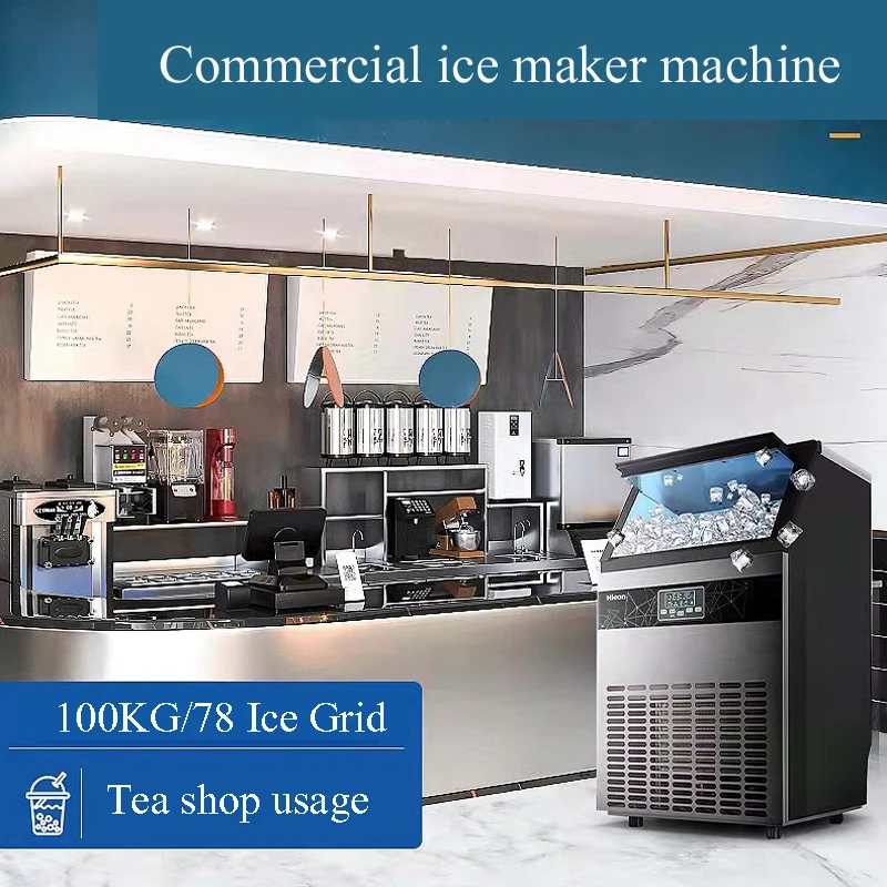 PBOBP Commercial Ice Maker Machine 55 Ice Cubes in 12-15 Minute Freestanding Cabinet 33lbs Storage Capacity LED Digital Display