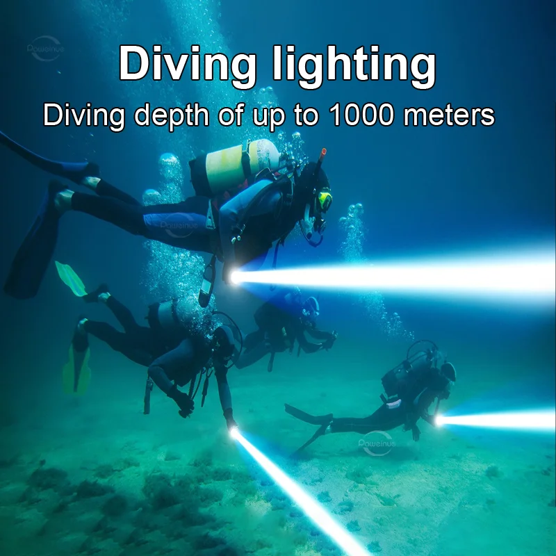 Powerful 3*XHP300 LED Diving Flashlight Super Concentrated Underwater Torch Professional 1000M IP8 Waterproof Diving Flashlights