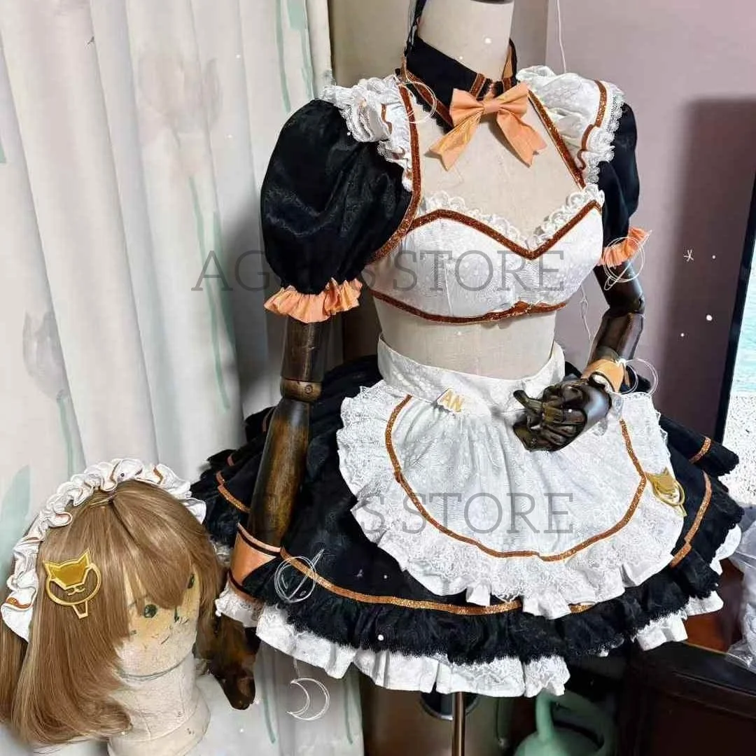 AGCOS مخصص NIKKE Anisu تأثيري حلي امرأة ملابس عيد الميلاد خادمة فستان ازياء تأثيري