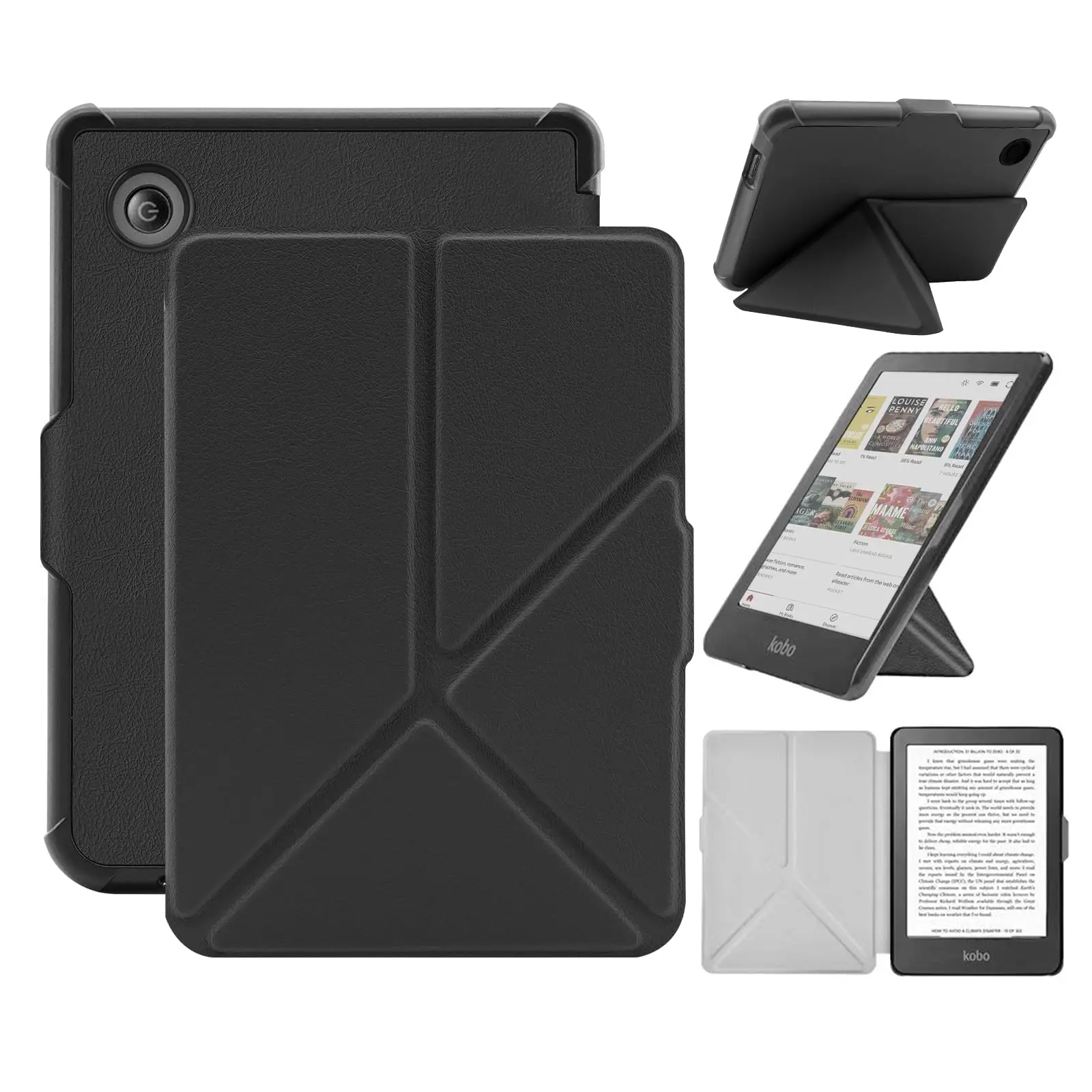 

Case for Kobo Clara Colour(2024)/Clara BW/Clara 2E 6" （Model：N367/N365/N506），Cover with Origami Stand & Auto Wake/Sleep,