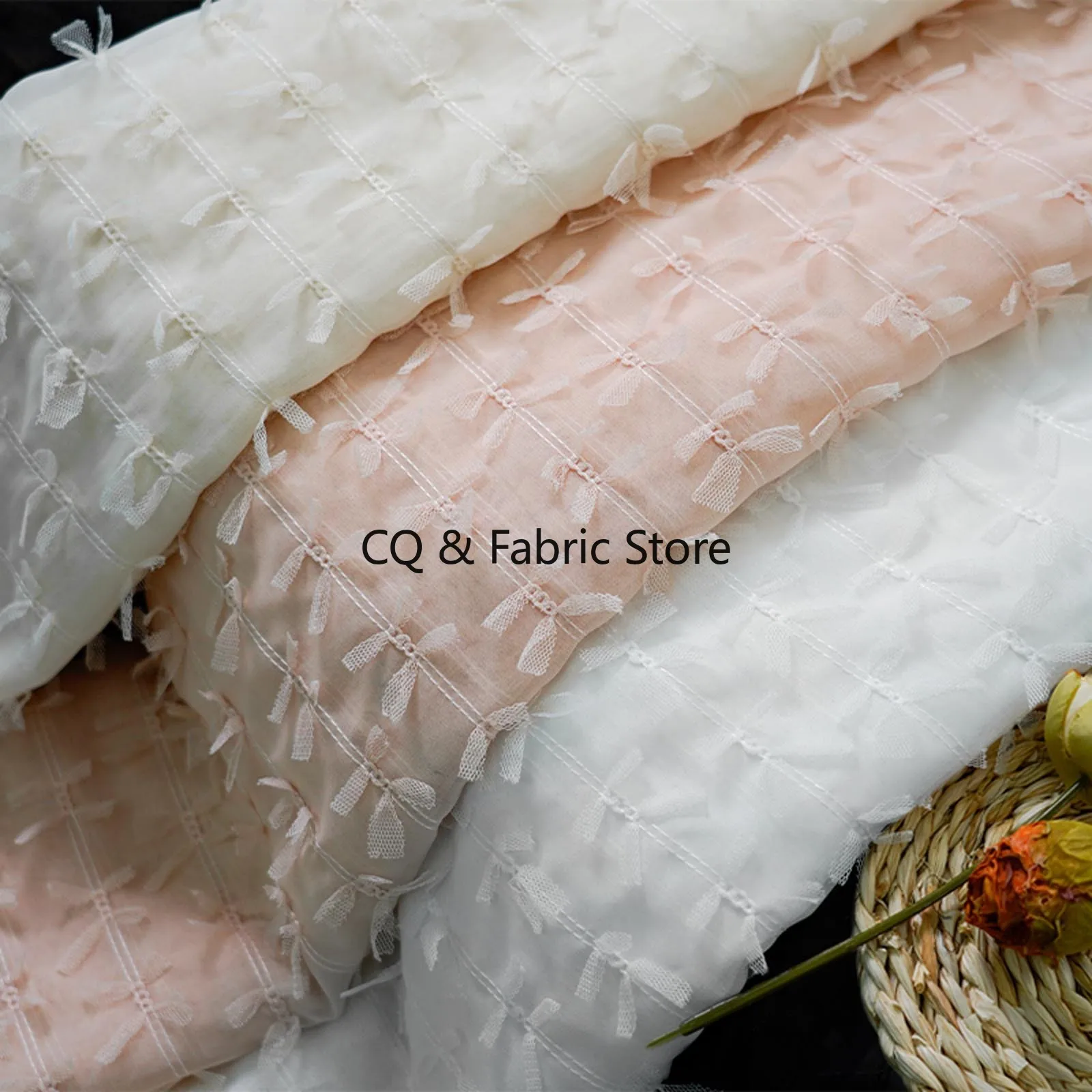 High Quality Lace Fabric with 3D Butterfly for Dressmaking Apparel Clothing Designer Sewing Materials By The Yard