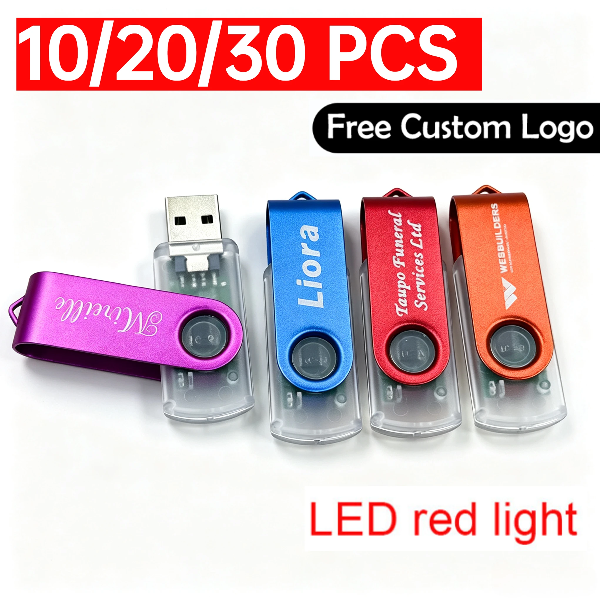 Free Custom 10/20/30PCS Flash Drive Pen Drive 256MB 512MB 1GB 2GB 4GB 8GB 16GB Pendrive Memory Stick 32GB 64GB 128GB USB Stick