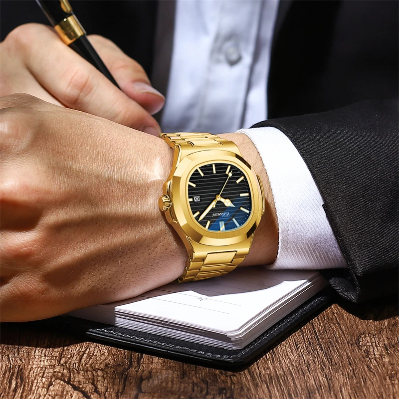 CHENXI-Relógio de pulso de quartzo cronógrafo masculino, aço inoxidável, impermeável, simples, relógio esportivo, relógio casual, 3bar, 8222