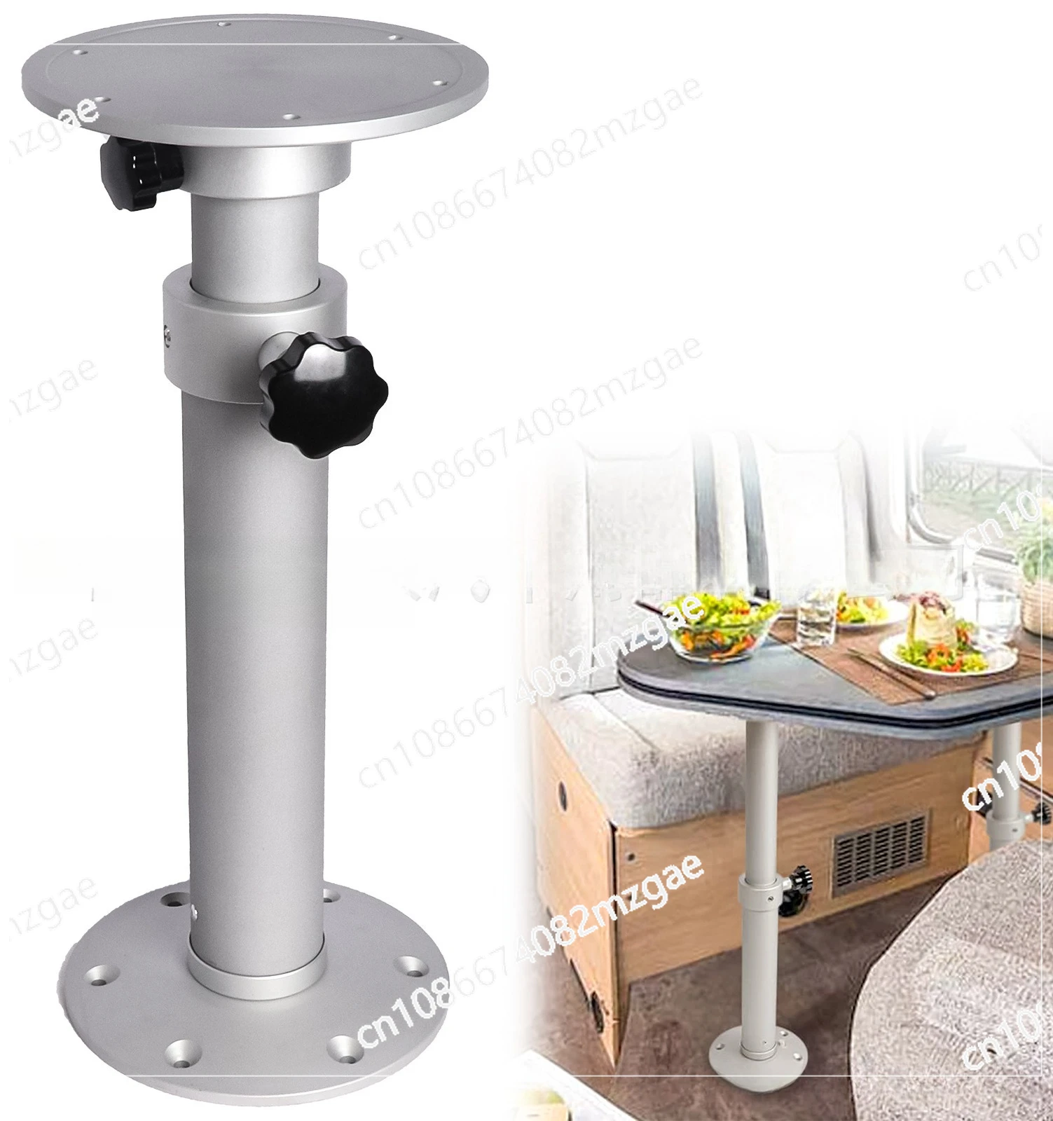 RV Lift Table Legs with Easy-Disassemble All-Aluminum Construction, Retractable Design for Yachts and Boats
