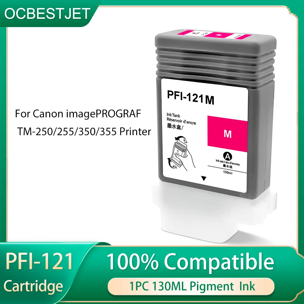 PFI-121 PFI121 130ML 1 PC Compatible Ink Cartridge With Pigment or Dye Ink For Canon imagePROGRAF TM-250 255 350 355 Printer