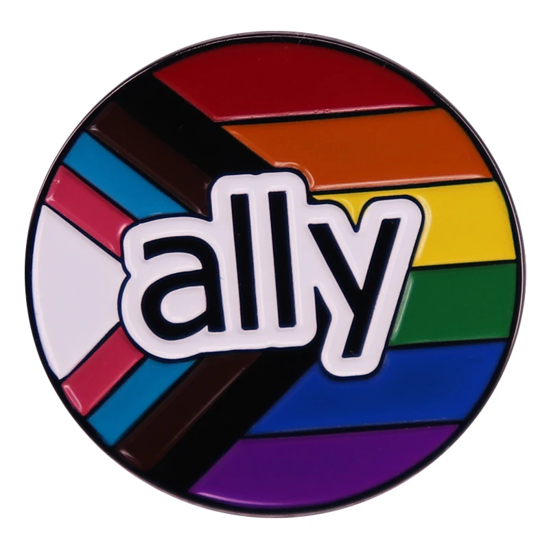 Pride Flag Ally Enamel Pin LGBTQ Equality Gay Lesbian Bisexual Trans Supports Rainbow Brooch Badge Jewelry Accessories