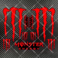 Reflective Monster Energy Stickers Logo Car Motorcycle Tank Helmet Bike Decals for Yamaha Kawasaki Suzuki Honda