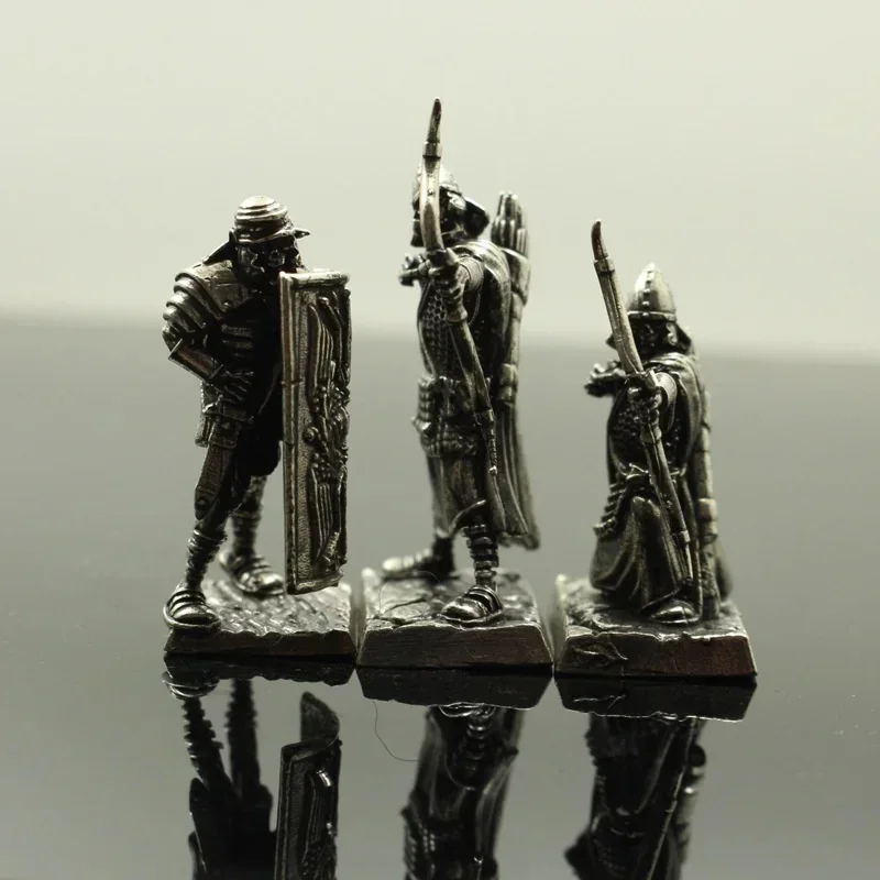 Military Sandbox Metal Copper Ornaments Figure Roman Legionary Soldier Model Archer Medieval Military Toys