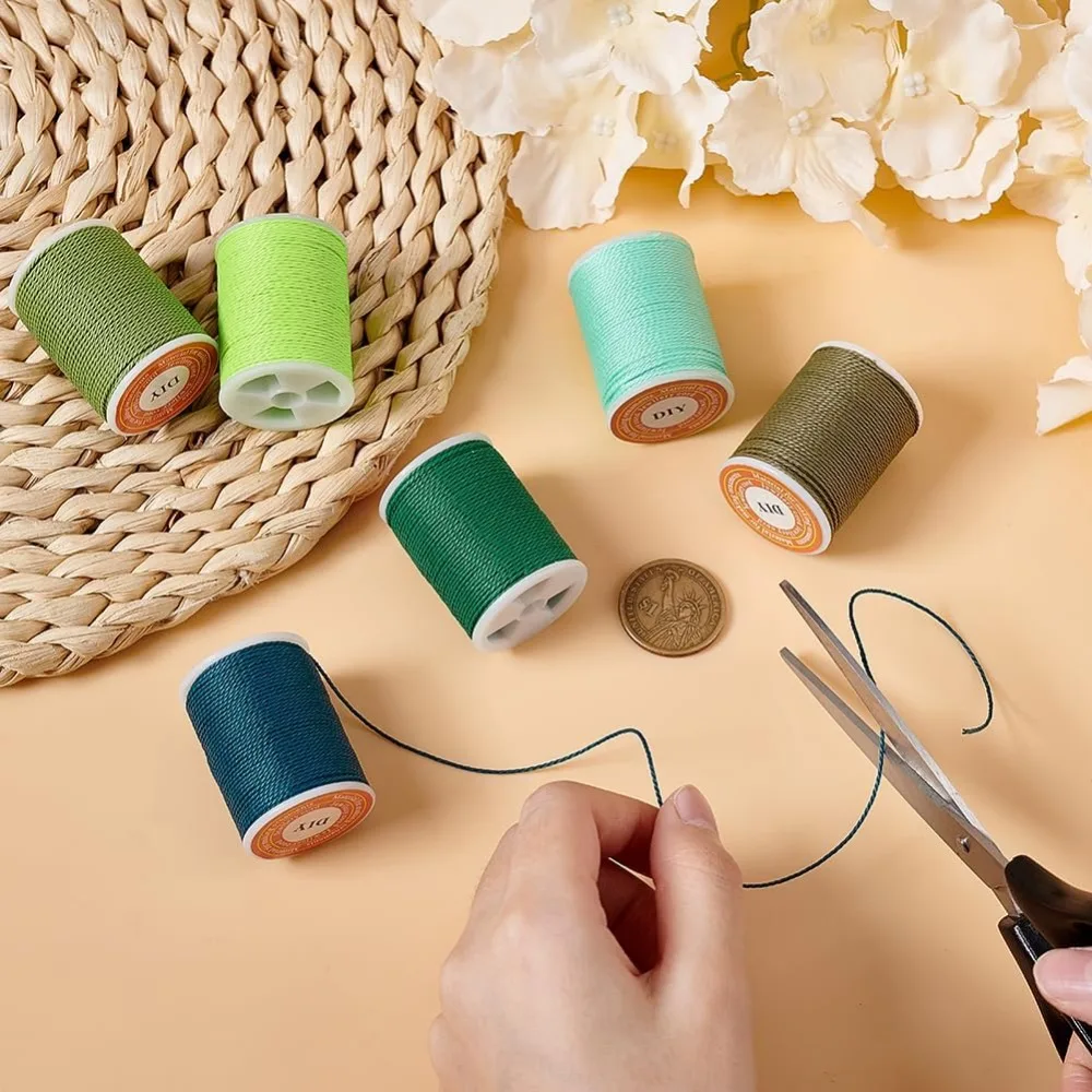 Cavo in poliestere cerato da 72,2 metri, 1 mm, filo cerato per cucire intrecciato, filo per cucire, filo di cera per la realizzazione di braccialetti