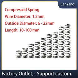 65Mn Compression Spring Y Type Cylidrical Coil Rotor Return Pressure Compressed Spring Steel Wire Diameter 1.2mm