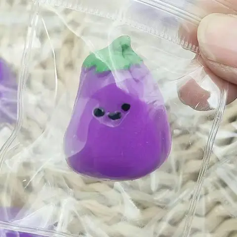 One Small Eggplant Fidget Toy, Squishy and Easily Squeezable for Stress Relief, Ideal for Kids and Adults