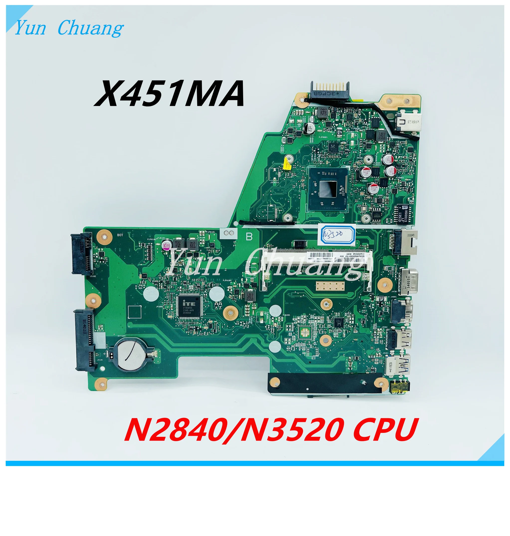 

X451MA REV:2.1 Mainboard For Asus F451M X451M X451 X451MA Laptop Motherboard With N3520/N2840/N3050 CPU DDR3L 100% tested ok