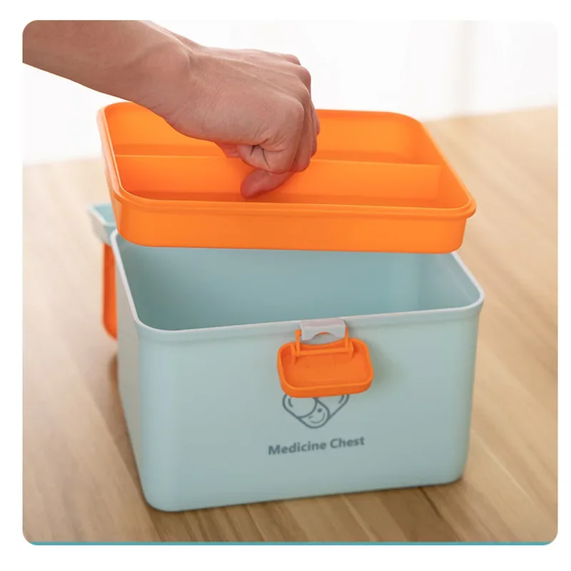 Mini Double-layer Medicine Box for Family Large-capacity Emergency Suitcase Plastic Medical Care Storage Home Organizer Case