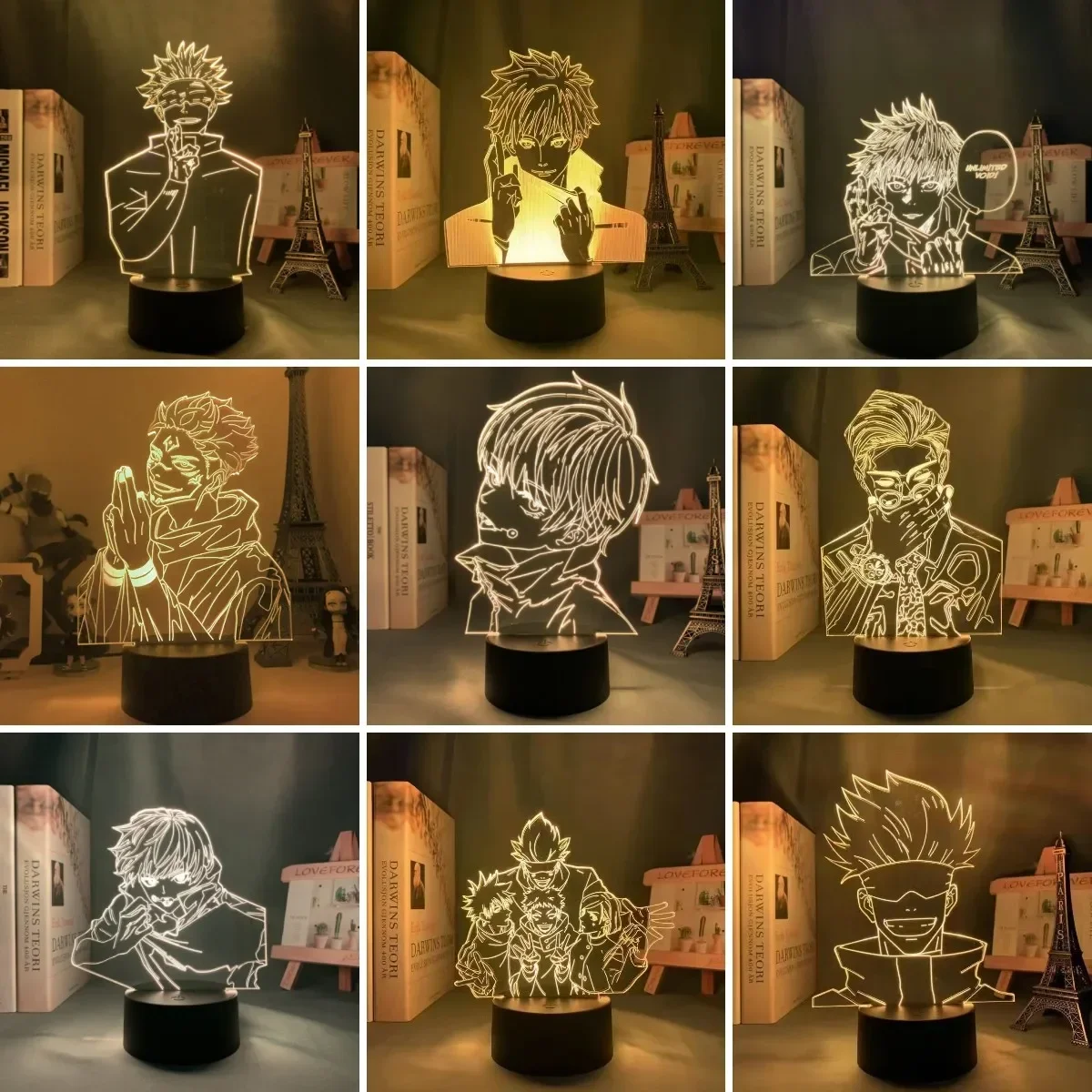 3D Lamp Jujutsu Kaisen Inumaki Toge LED Ryomen Sukuna Satoru Gojo Itadori Yuji Manga Gifts for Children Anime Night Lights Decor