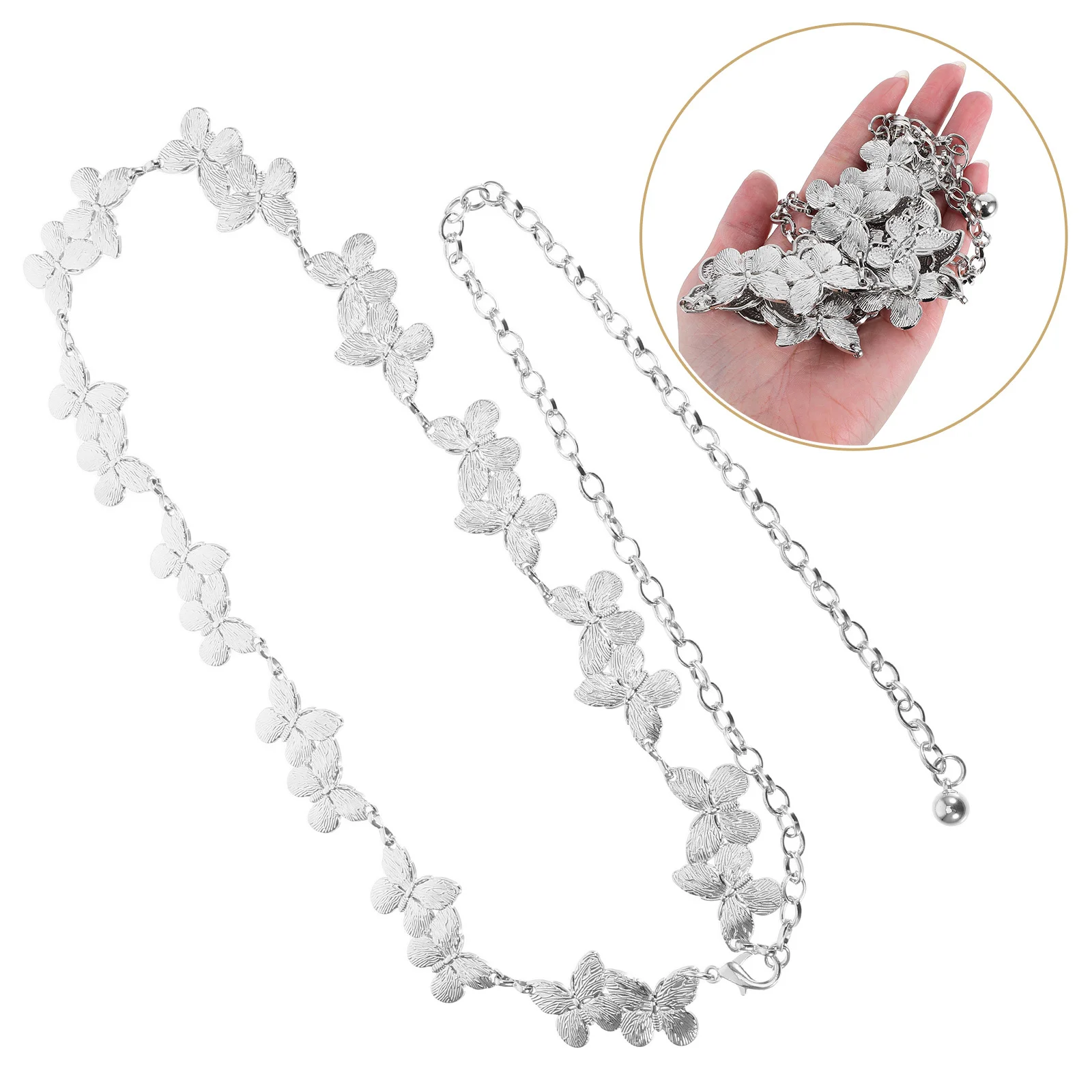 

Metal Butterfly Waist Chain Adjustable Buckle Stylish Waist Belt for Women Dresses Casual Party Butterfly Chain Belt