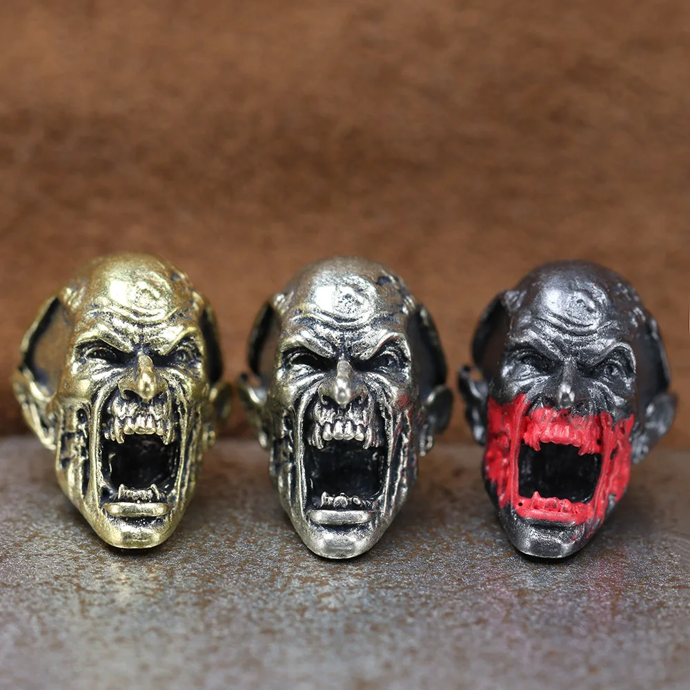 Zombie Skull Brass Knife Beads EDC Outdoor DIY Paracord Handmade Woven Lanyard Pendants Umbrella Rope Bracelets Charms Accessory