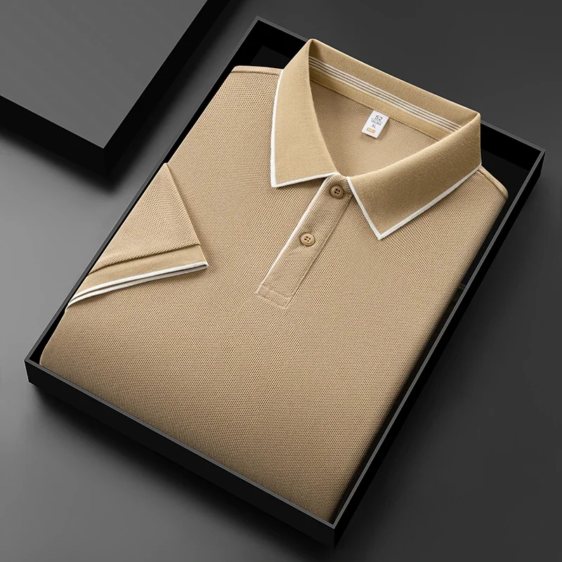 2026 Neues Herren Business Casual Kurzarm-Hemd Einfarbiges Polohemd Modisch Atmungsaktiv Bequem Vielseitiges Oberteil