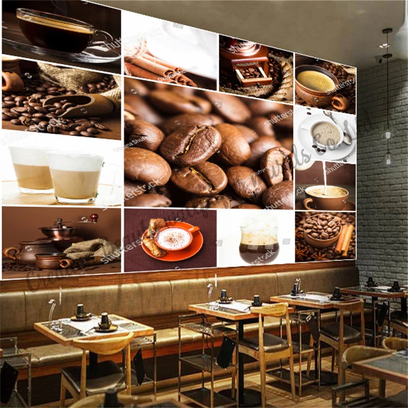 

Custom Coffee Photo Wallpaper Industrial Decor Murals Coffee Shop Cafe Afternoon Tea Restaurant Restaurant Background Wall Paper