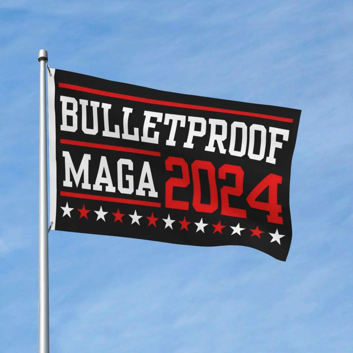 Trump Bulletproof MAGA Flag Outdoor Banner Polyester 2024 Shooting Fight for America Decoration Double Sided 90x150cm Flags