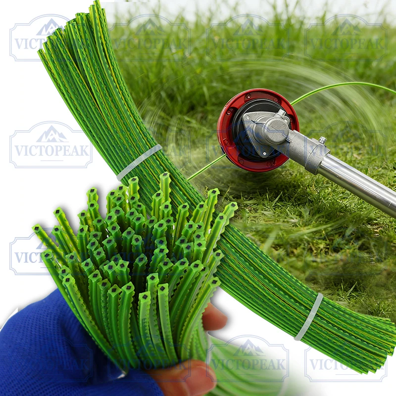 70 Stück/Packung 30cm 3,0mm Gezahnte Trimmerleine Grüner Nylonfaden für Freischneider Trimmerkopf Gartenwerkzeug Zubehör
