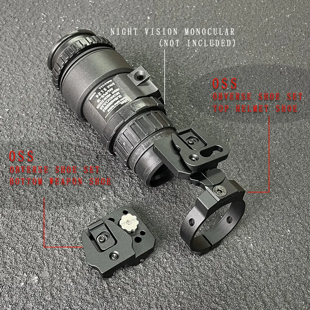 Imagem -05 - Nvg Mount Oss Obverse Shoe Grupo Universal Ponte Night Vision Óculos Monocular ou Suporte Binocular Rabo de Pombo Pvs14 Braços Kvc