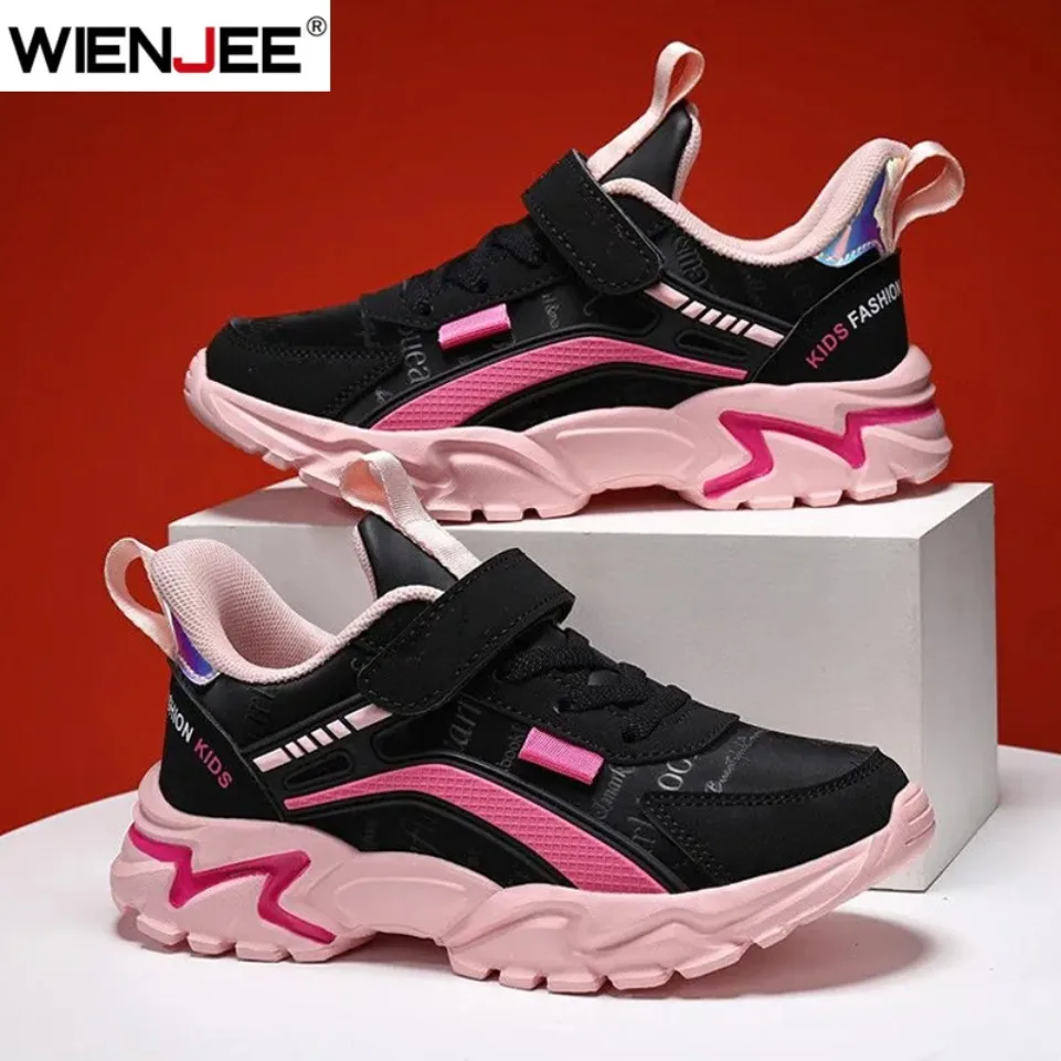 

Кроссовки для девочек, модные нескользящие повседневные кроссовки на плоской подошве для студентов, детская уличная спортивная прогулочная обувь, размер 28-39