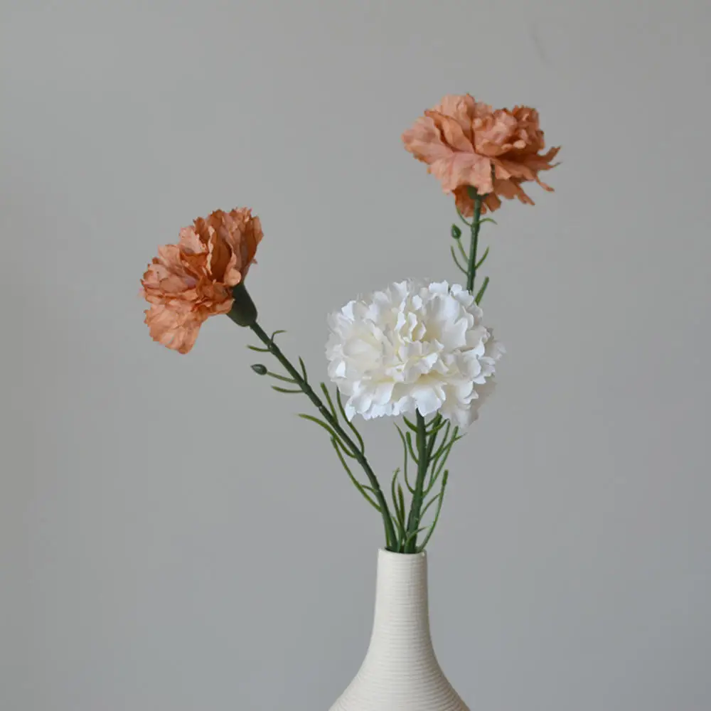 ฤดูใบไม้ร่วงดอกไม้ประดิษฐ์ดอกคาร์เนชั่นดอกไม้ปลอมดอกไม้ผ้าไหมดอกไม้สาขาห้องนั่งเล่นงานแต่งงานวันแม่ Decor