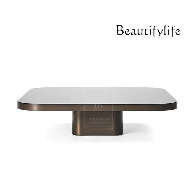N Modern light luxury marble coffee table designer model house villa living room rectangular high and low tea table combination