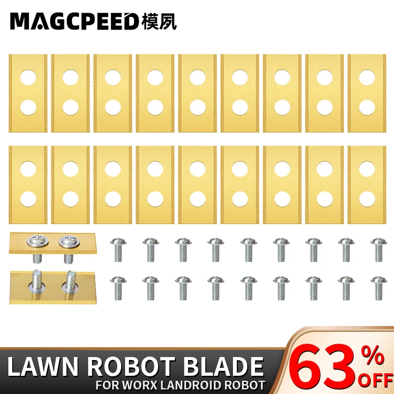 MAGCPEED Золотое лезвие для газона, Сменное лезвие для газонокосилки для Worx Landroid роботизированная косилка, сменные лезвия 9/18/30 шт.