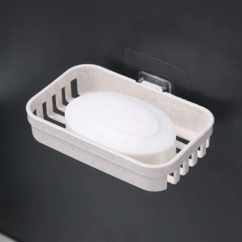 Punch-free Double-layer  Sponge Soap Holder Toilet Drain Creative Wall-mounted Bathroom Shelf Headband Storage Multipurpose