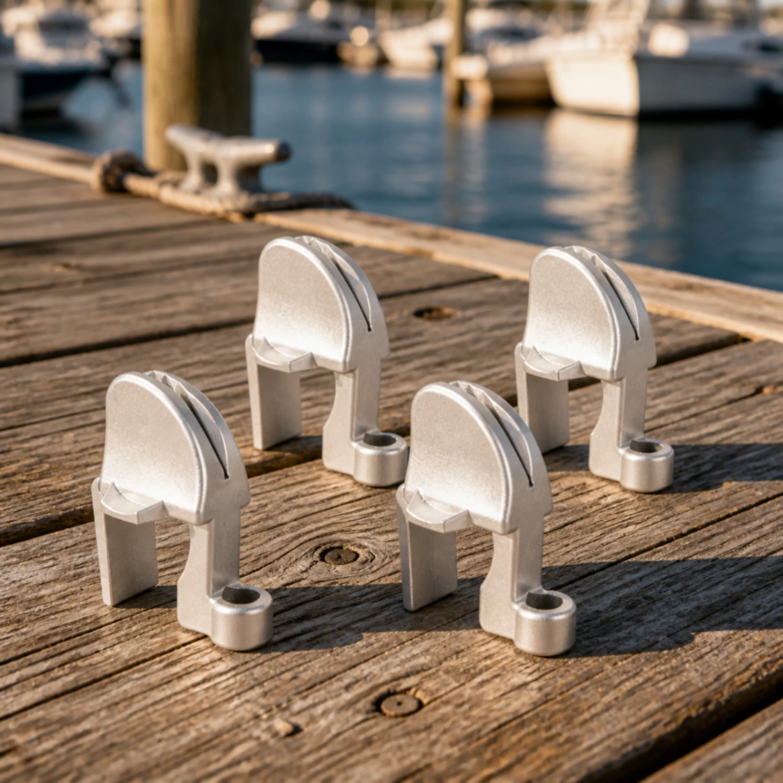 4 Pieces Boat Clips Repositionable Adjustable Boat Railing Bumper Clip Square Rail Bumper Clips Sleek for Boaters, Docking