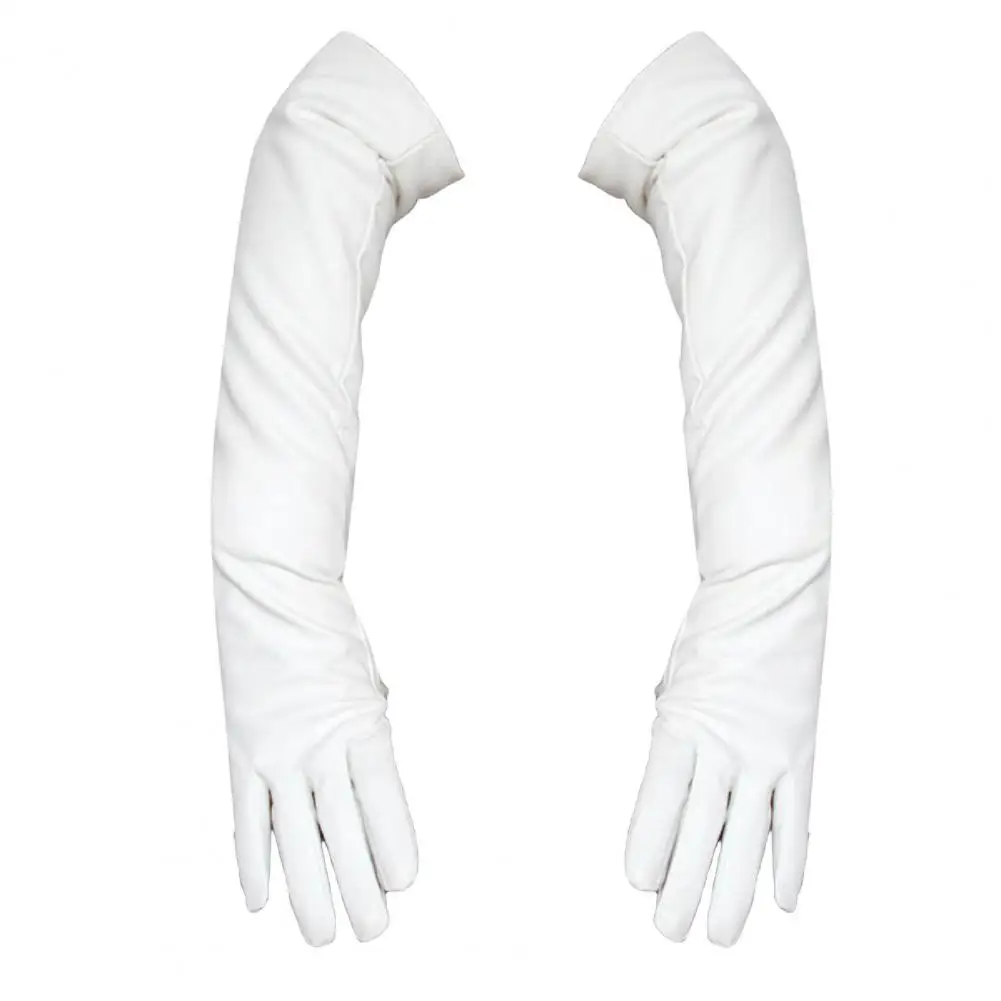 Full Finger Gloves Windproof Dress Gloves Faux Leather Long Arm Gloves Costume Gloves For Dating Gifts