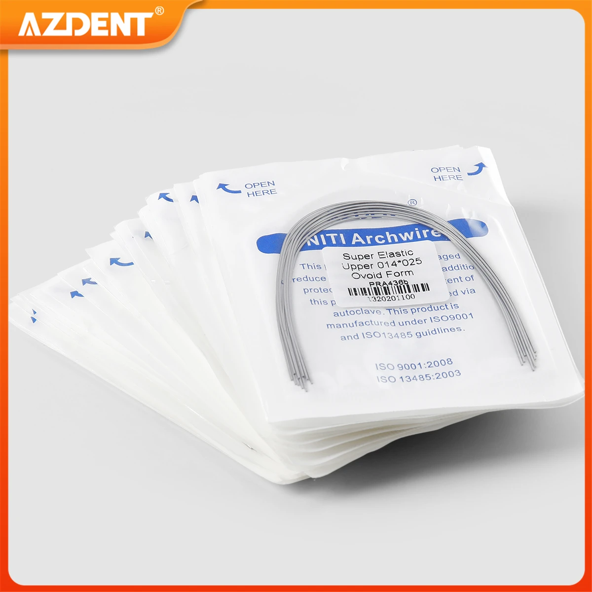 10 unidades/pacote dental ortodôntico niti redondo retangular arco fios azdent super elástico forma ovóide superior inferior