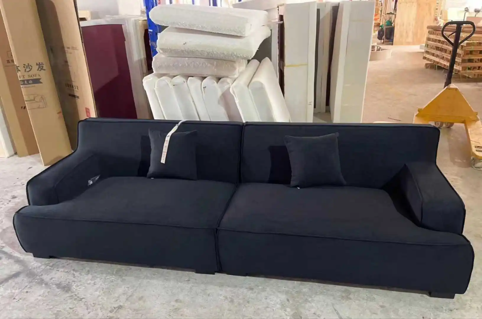 #Modern Designer Cloud Sofa Set High Quality Cream Velvet Fabric Wide Seat Soft Sponge Filling for Home Villa Living Room Sofas