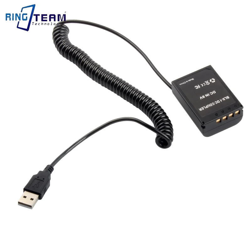 New BLX-1 Battery Adapter BLX1 Coupler to USB Coiled Cable for Olympus OM-1 OM1 Mirrorless Camera